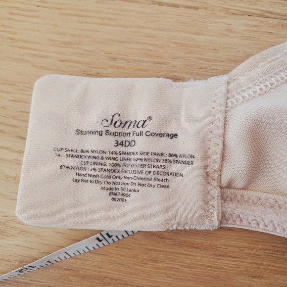 Sonoma Stunning Support Full Coverage Beige Bra Size 34DD Lingerie - Picture 5 of 6